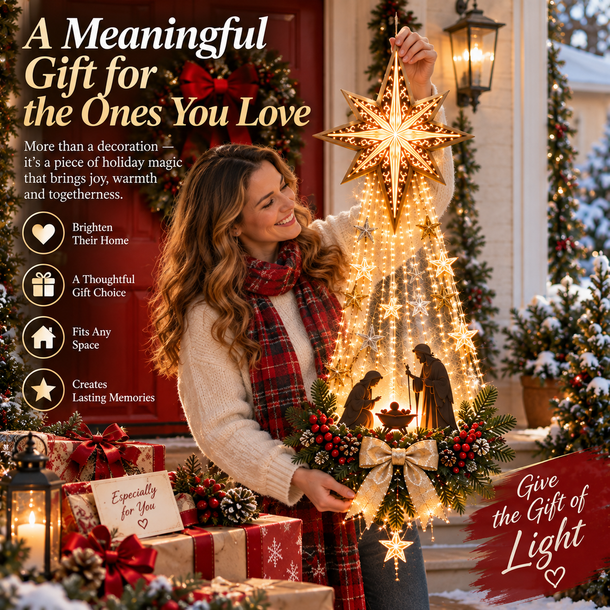 ✨Last Day 90% OFF✨✝️ Bethlehem Star – Lighted Nativity Wall Decor