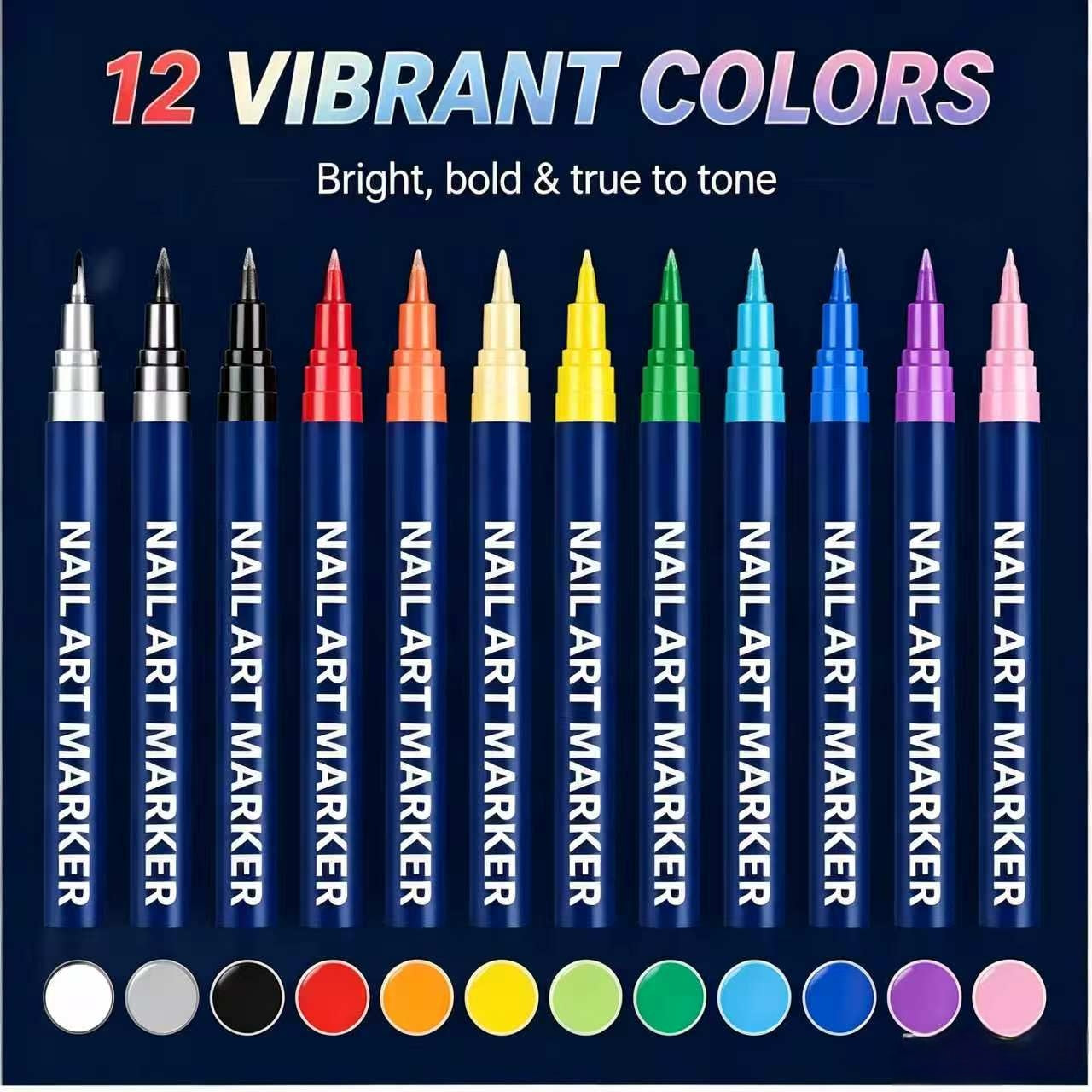 Game Day Fan Nail Art Kit – 12 Vibrant Colors for Stunning Team-Inspired Nails