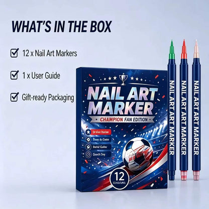 Game Day Fan Nail Art Kit – 12 Vibrant Colors for Stunning Team-Inspired Nails