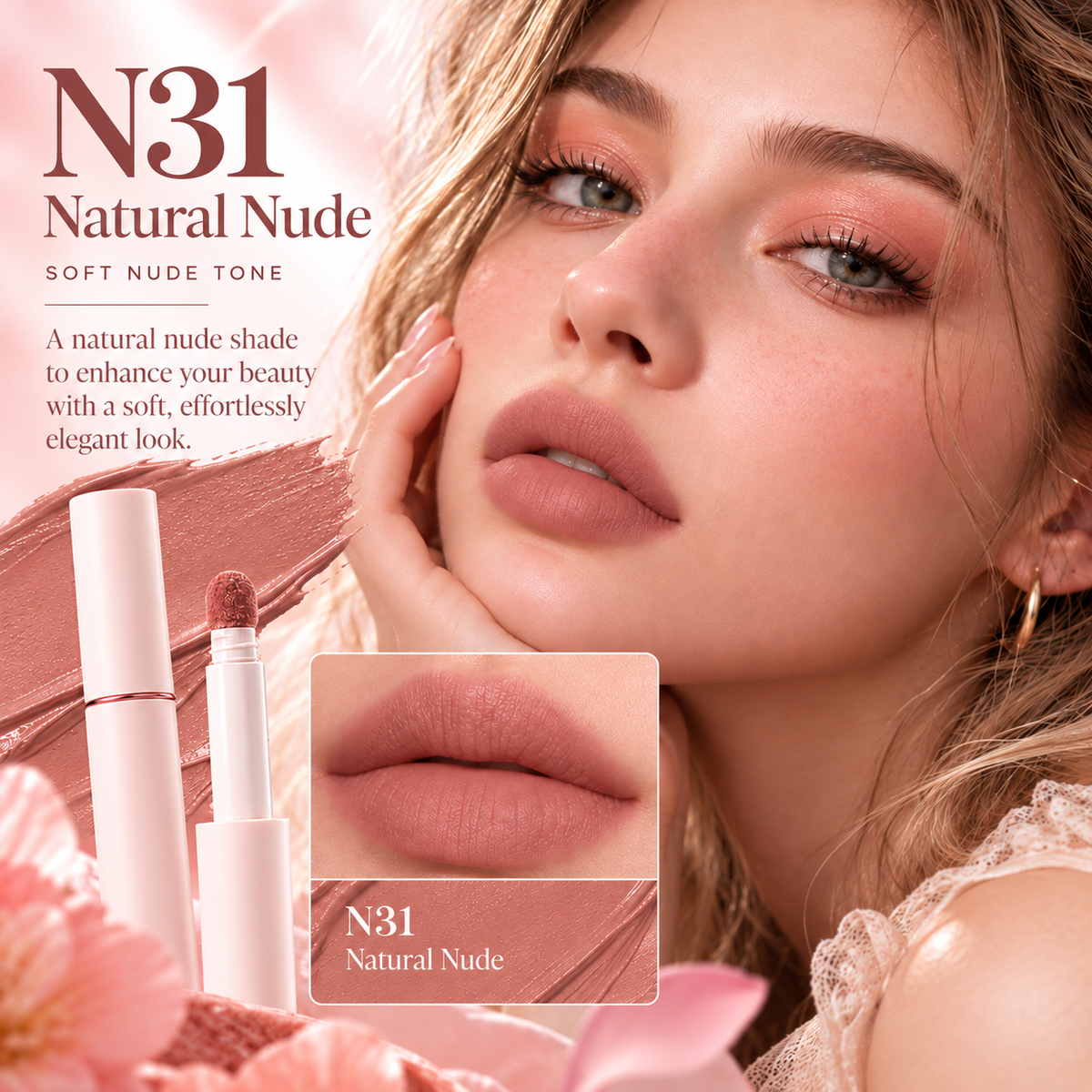 Soft-Blur Velvet Matte Lip Cream – Buildable Cushion Lip Color, 10 Shades
