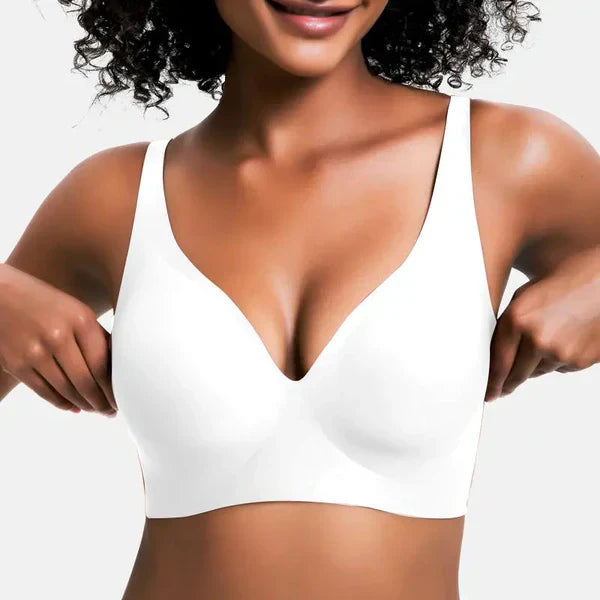 Abodenice Wireless Womens Comfortable Wireless Bras Push Up Bralettes Seamless Tshirts Bras Deep V