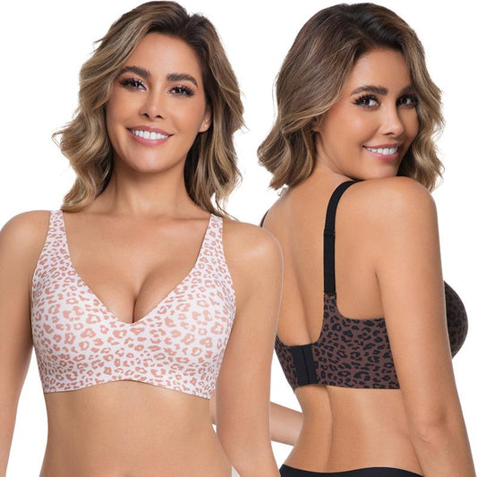 Abodenice Wireless Womens Comfortable Wireless Bras Push Up Bralettes Seamless Tshirts Bras Deep V