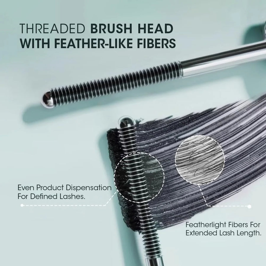Mascara threaded brush head