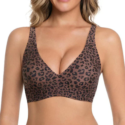 Abodenice Wireless Womens Comfortable Wireless Bras Push Up Bralettes Seamless Tshirts Bras Deep V