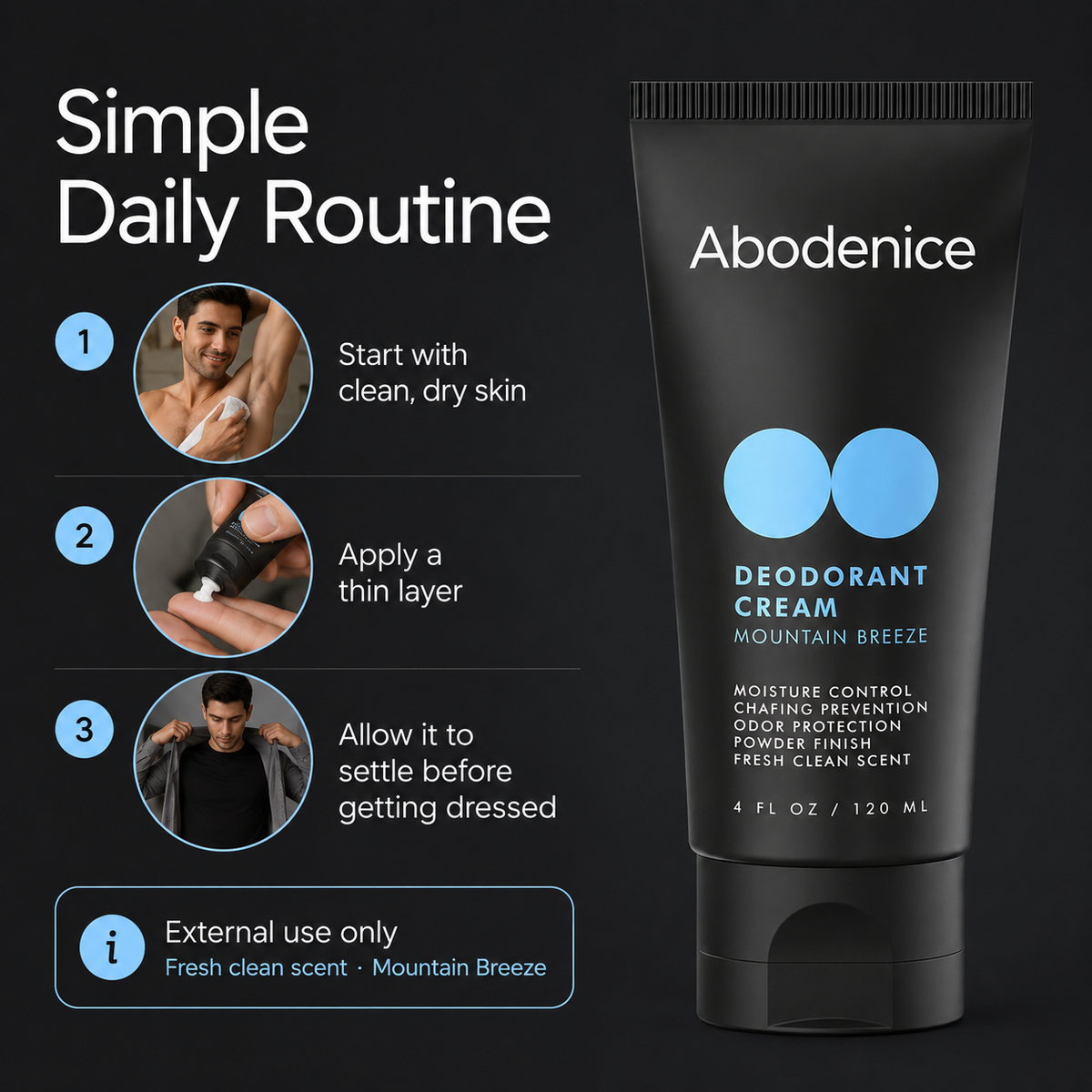 Abodenice™ Fresh & Dry Men’s Deodorant Cream