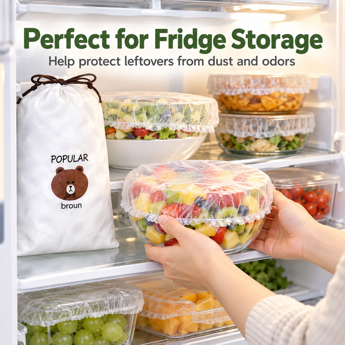 Disposable Elastic Food Covers – Stretch-to-Fit Bowl & Plate Covers for Easy Food Storage