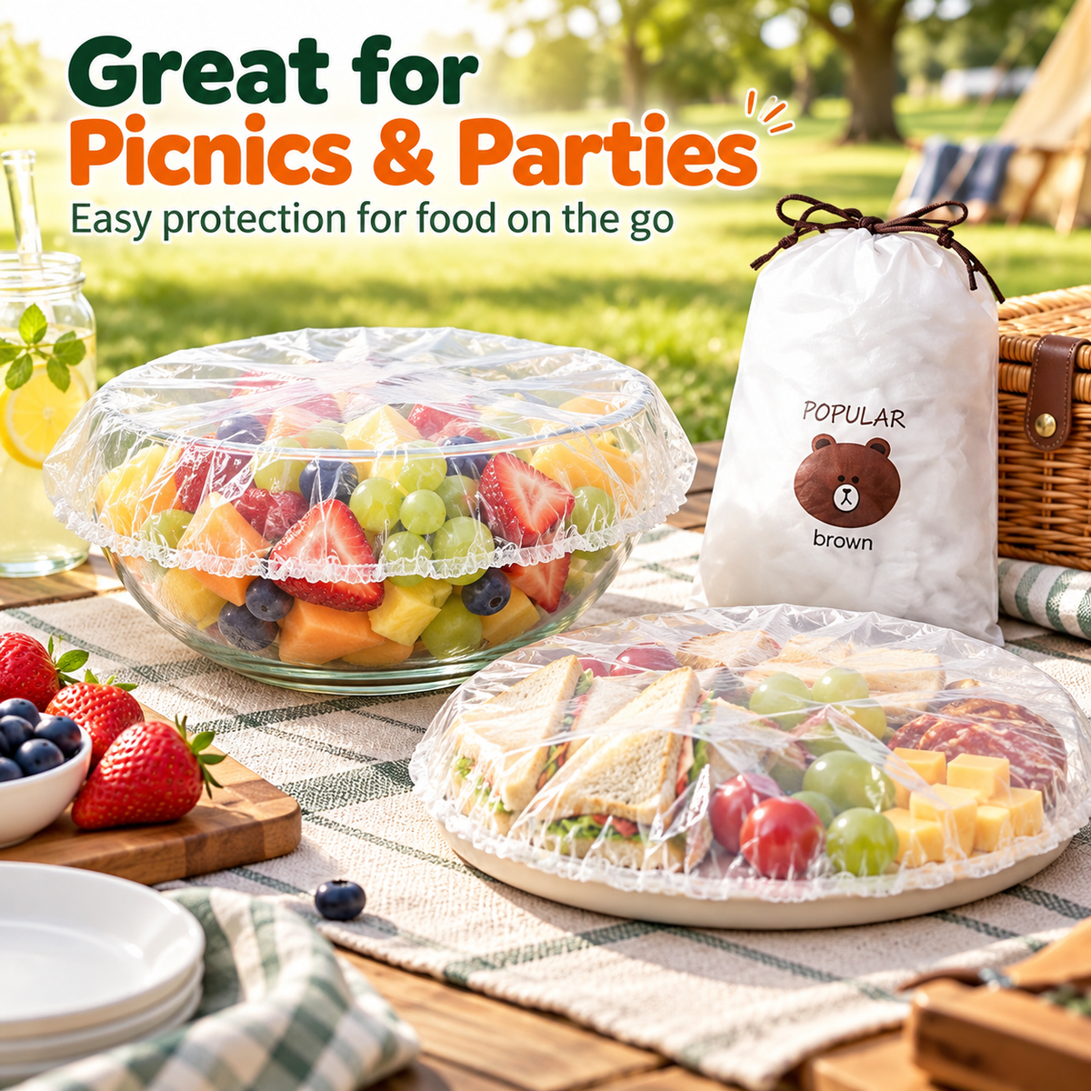Disposable Elastic Food Covers – Stretch-to-Fit Bowl & Plate Covers for Easy Food Storage