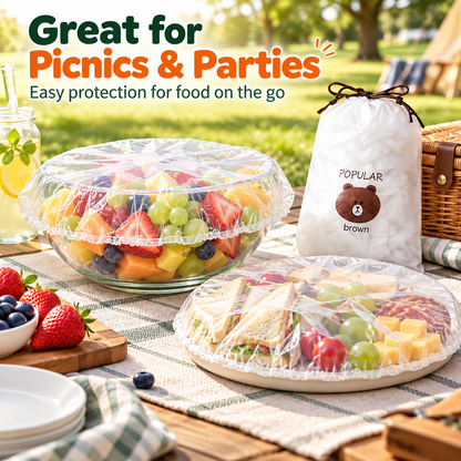 Disposable Elastic Food Covers – Stretch-to-Fit Bowl & Plate Covers for Easy Food Storage
