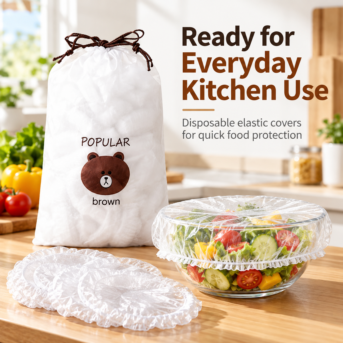 Disposable Elastic Food Covers – Stretch-to-Fit Bowl & Plate Covers for Easy Food Storage