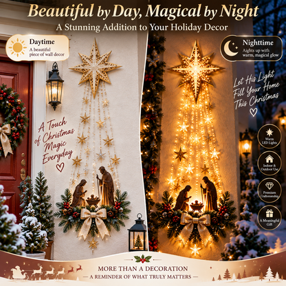 ✨Last Day 90% OFF✨✝️ Bethlehem Star – Lighted Nativity Wall Decor