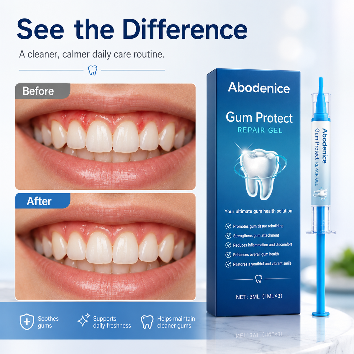 Abodenice™ Gum Protect Repair Gel — Precision Care for Sensitive Gums & Gum Lines