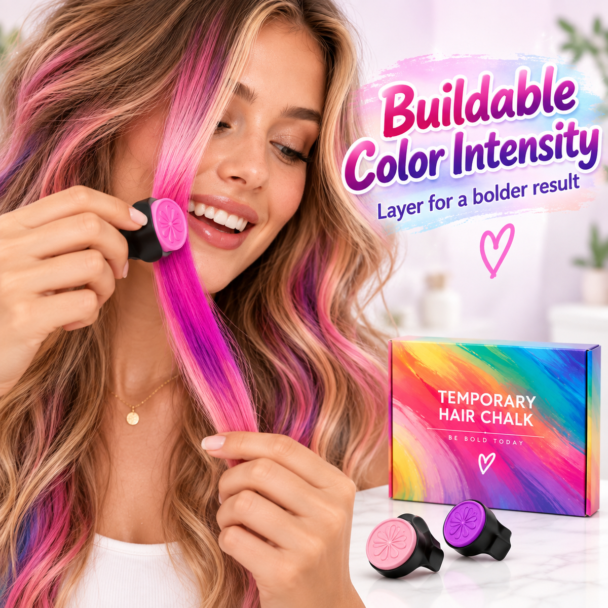 🔥Last Day 50% OFF - 🌈12-Color Temporary Hair Chalk Applicator Set