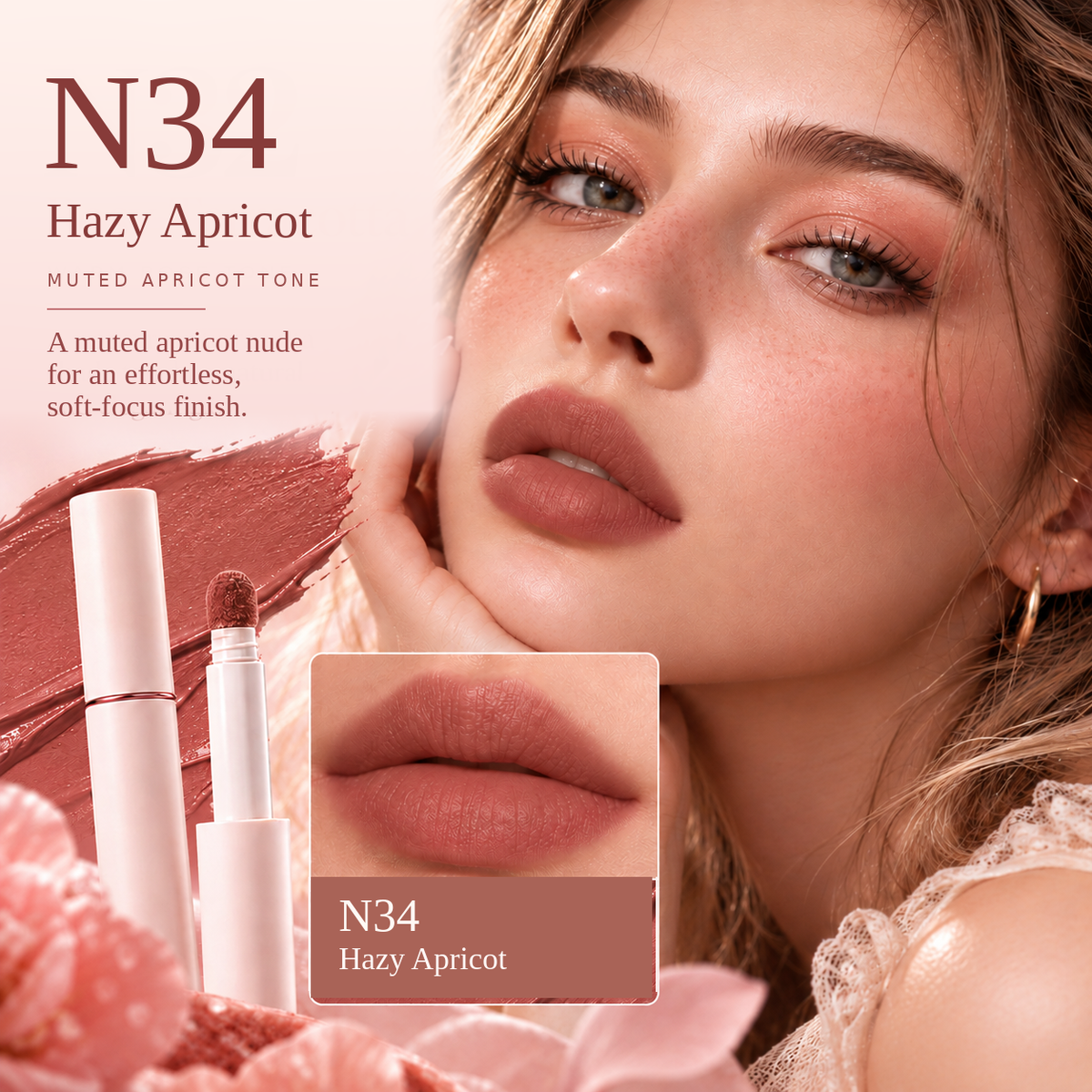 Soft-Blur Velvet Matte Lip Cream – Buildable Cushion Lip Color, 10 Shades