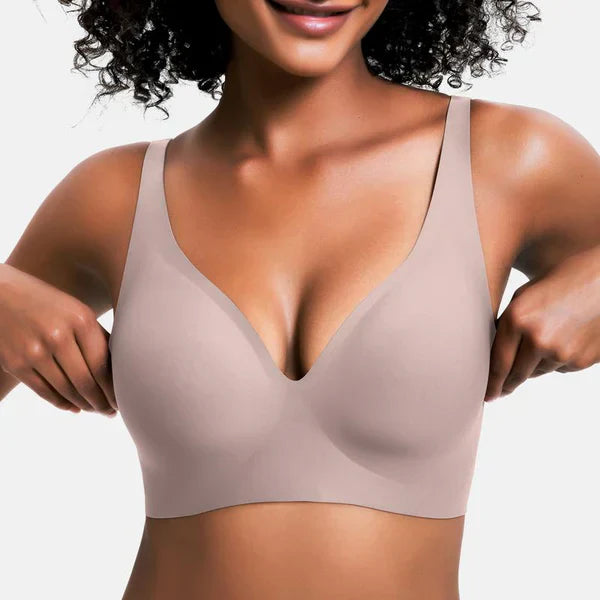 Abodenice Wireless Womens Comfortable Wireless Bras Push Up Bralettes Seamless Tshirts Bras Deep V